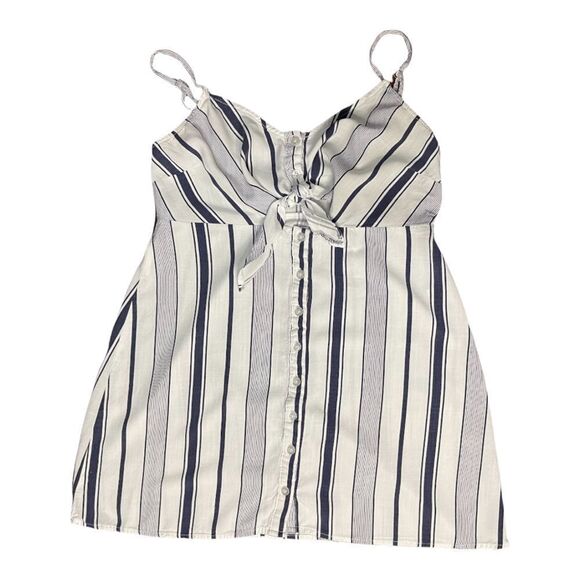 Lottie‎ MOSS BABYDOLL A-LINE TANK TOP STRIPED NAVY BLUE WHITE S - Picture 1 of 7